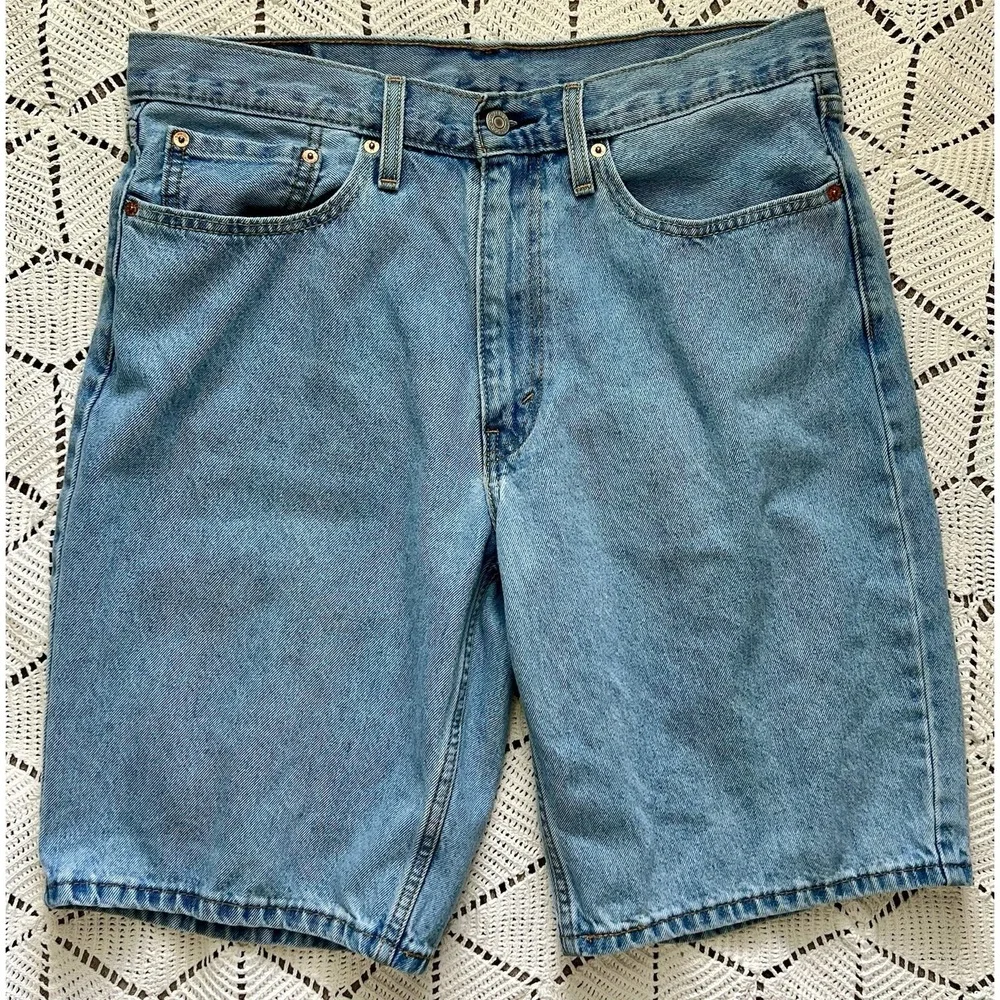 Levi 469‎ Loose Men's Denim Shorts W34 Light Wash Relaxed Skater Fit Classic Y2K
